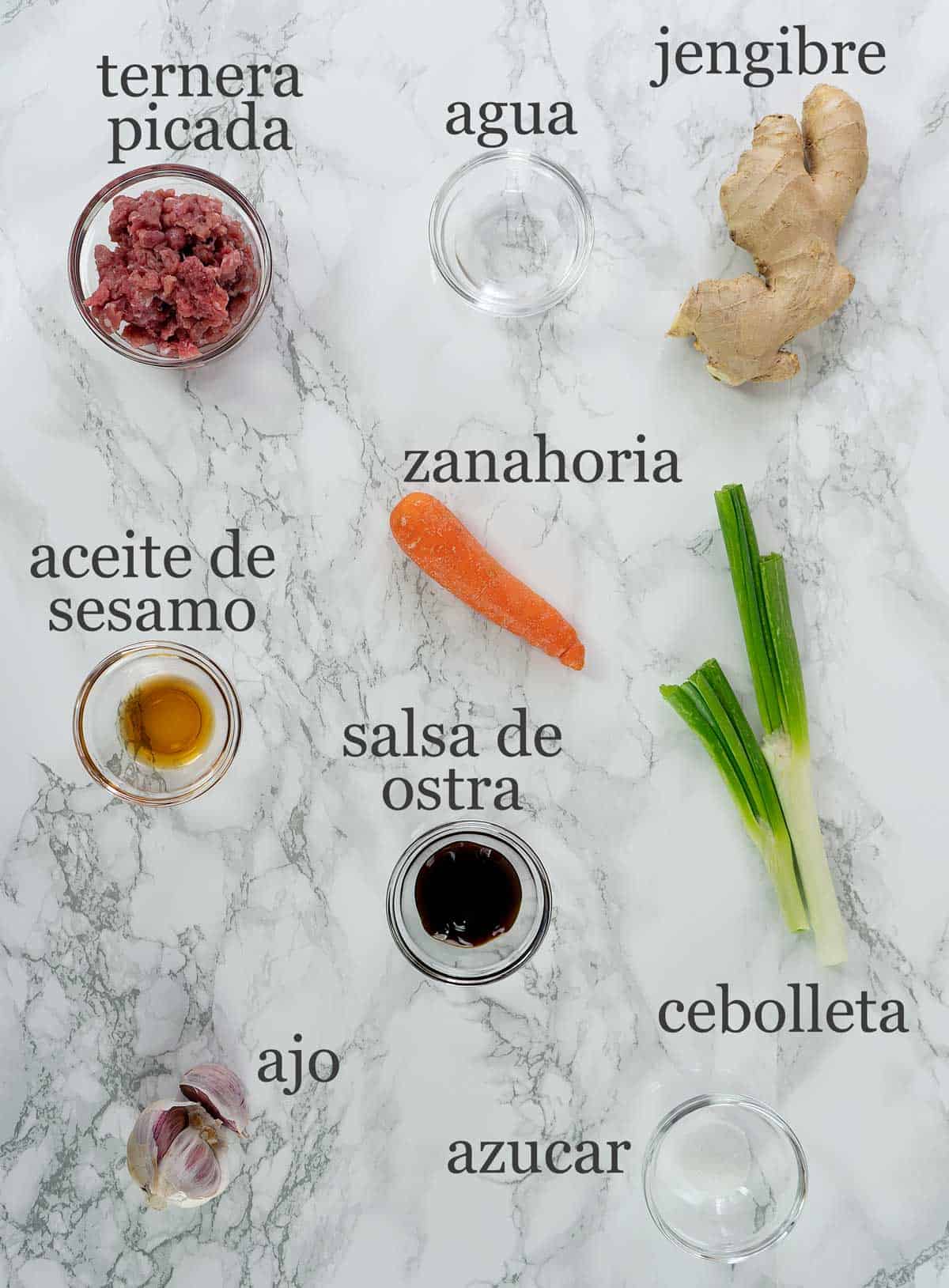 Ingredientes relleno de baozi