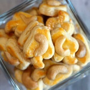 Cashew nut cookies in a jar