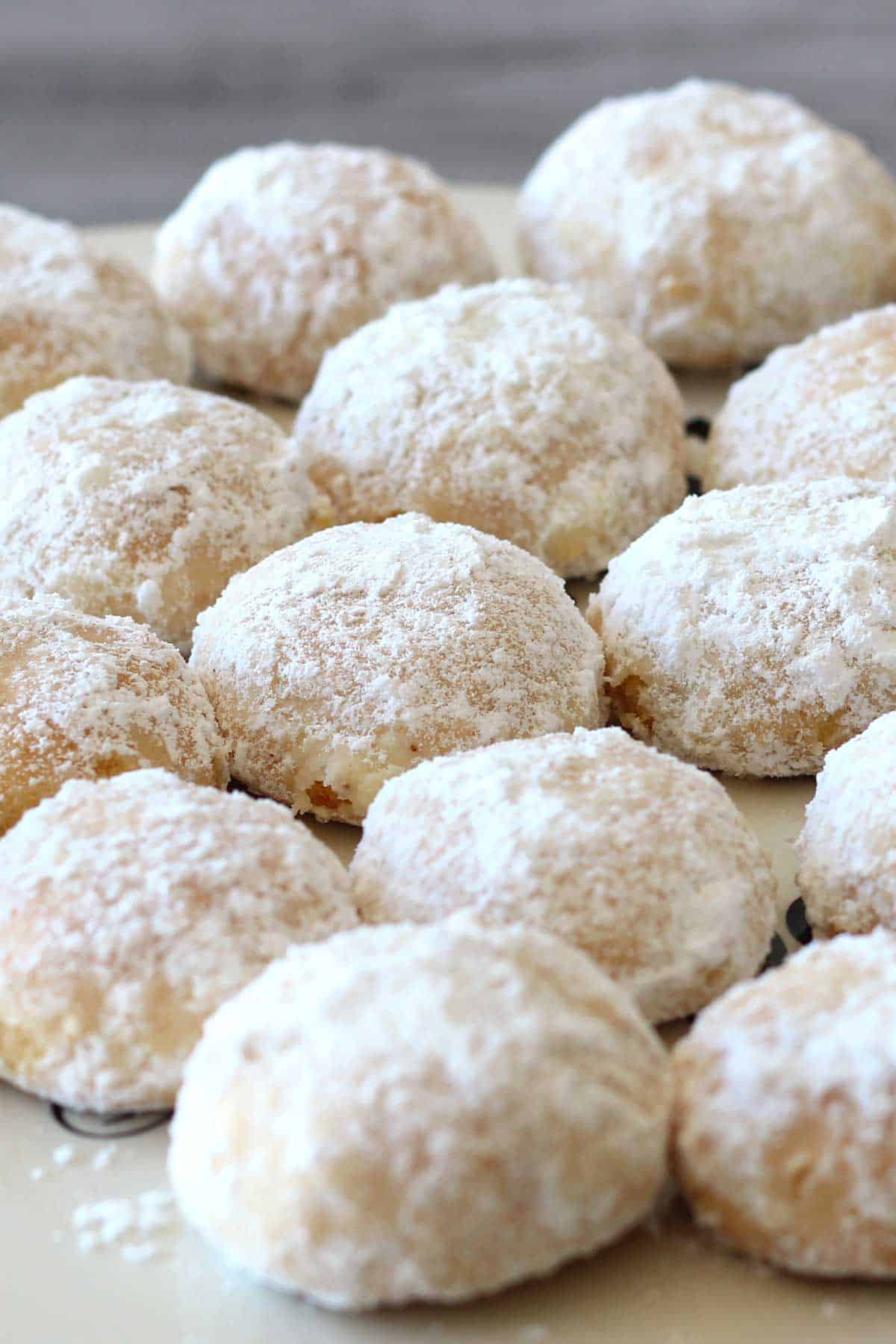 Milky Arab cookies on a serving stand.