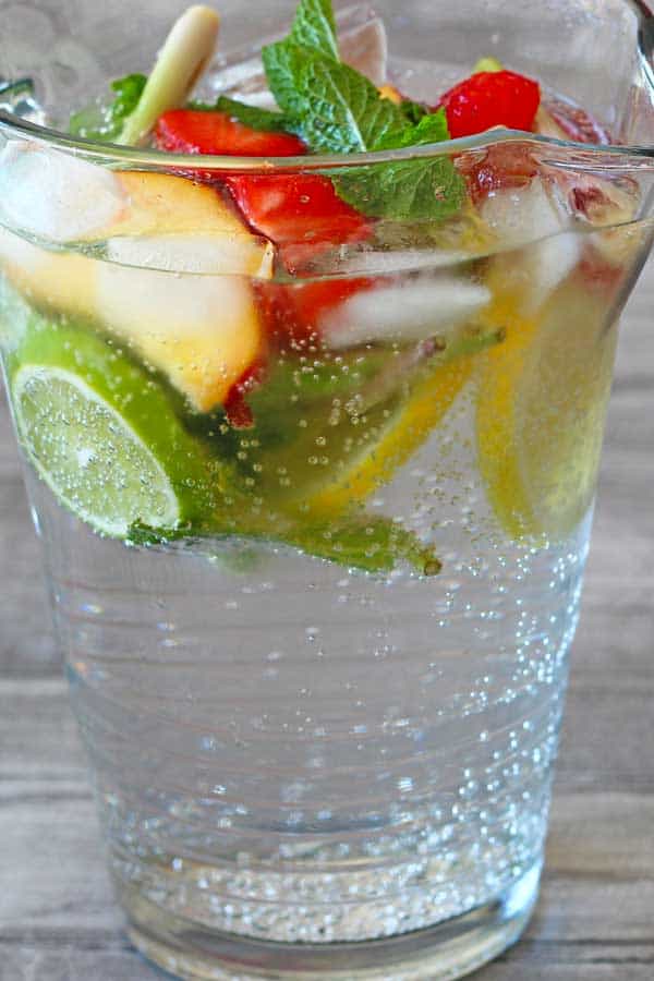 fruits and herbs infused water