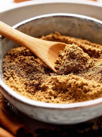 Homemade garam masala in a bowl