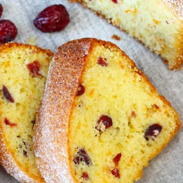 Cranberry clementine pound cake