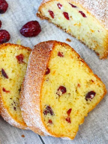 Cranberry clementine pound cake