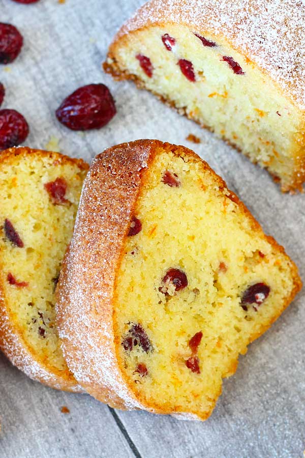 Cranberry clementine pound cake