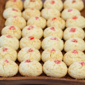 Coconut cookies served on a tray