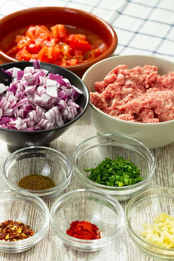 Beef Turkish pide filling ingredients