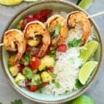 grilled shrimps with pineapple salsa