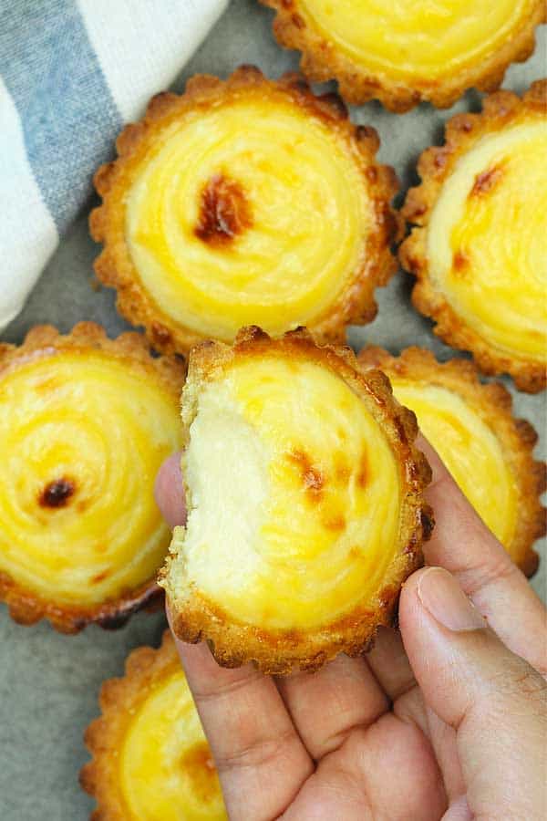 Hokkaido cheese tart bitten