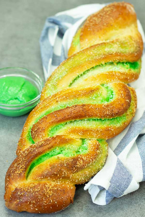 Pandan Coconut Braided Bread