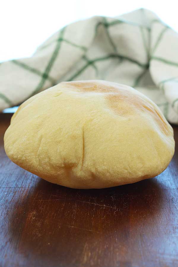 puffed up pita bread