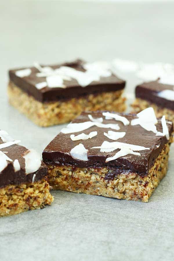 Healthy No Bake Chocolate Peanut Butter Bars