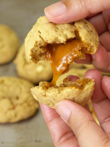 caramel stuffed apple cookies