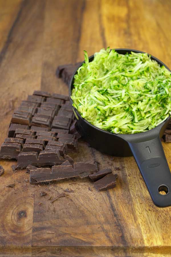 grated zucchini and chocolate