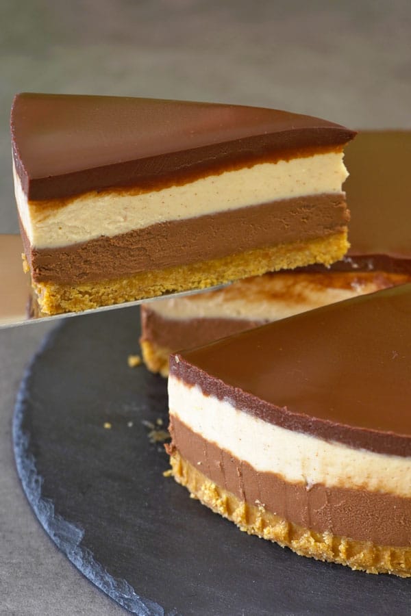 No bake peanut butter chocolate cheesecake