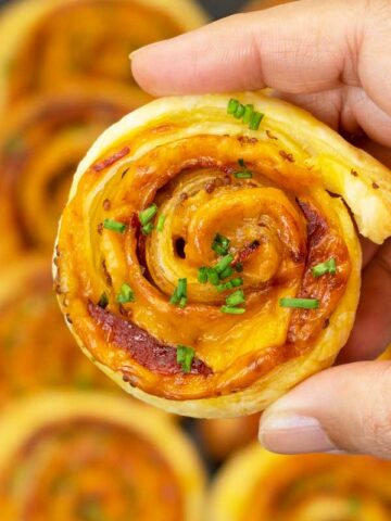 Puff Pastry Chorizo and Cheddar Pinwheels