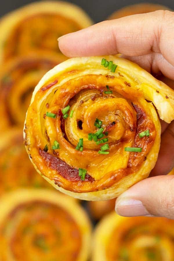 Puff Pastry Chorizo and Cheddar Pinwheels