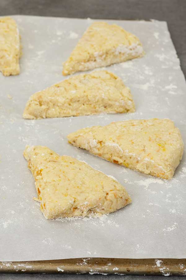 Vegan orange scones before baking