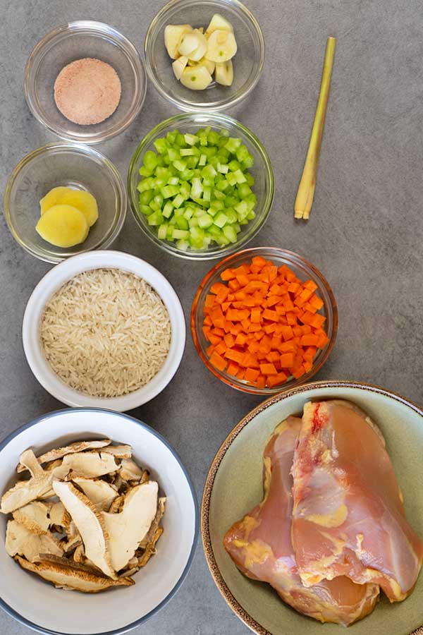 Chicken congee ingredients