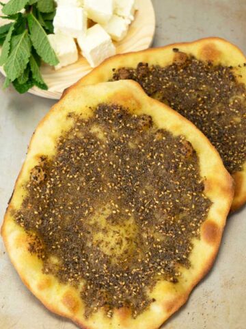 Lebanese Flatbread Manoushe Zaatar