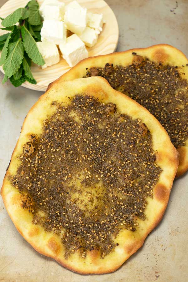 Lebanese Flatbread (Man'oushe Za'atar) - El Mundo Eats