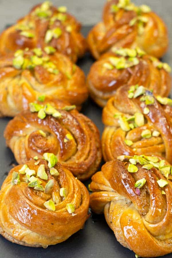 Swedish cardamom pistachio buns