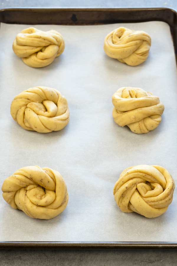 Swedish cardamom buns before baking