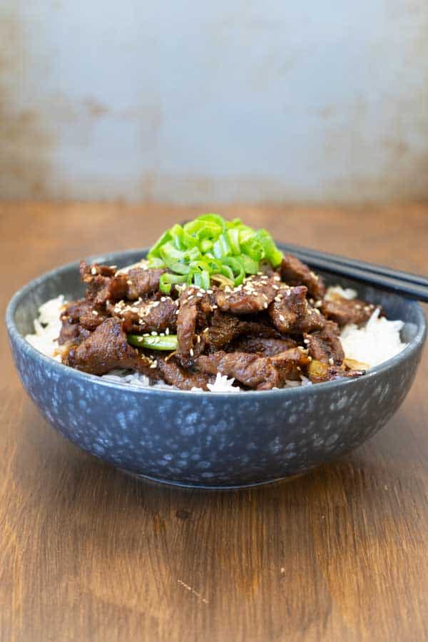 Korean beef bowl over rice