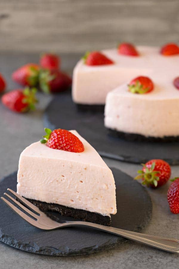 no bake strawberry cheesecake