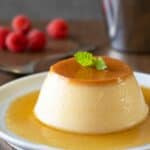 Creme Caramel served on a plate