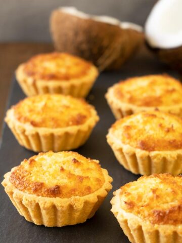 Hong Kong Style Coconut Tarts on the table