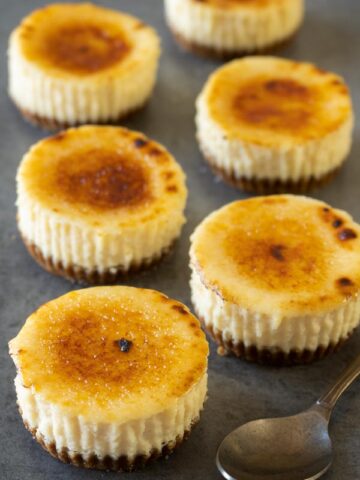 Creme Brulee mini cheesecakes