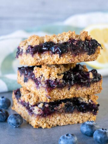 Stacked blueberry oat bars
