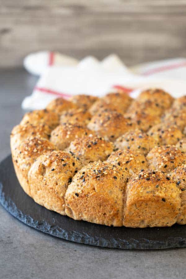 Everything Bagel Whole Wheat Pull Apart Bread