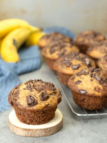 Banana Peanut Butter Chocolate Muffins