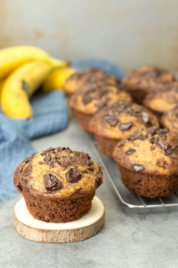 Banana Peanut Butter Chocolate Muffins