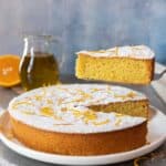 Serving olive oil orange cake