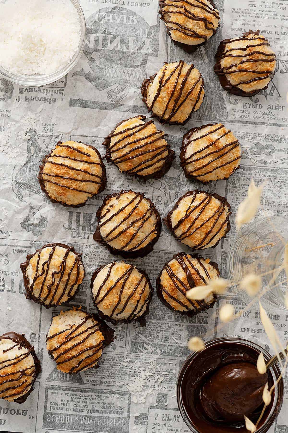 top view of coconut macaroons