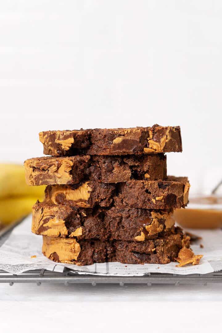 Healthy Chocolate Peanut Butter Banana Bread El Mundo Eats