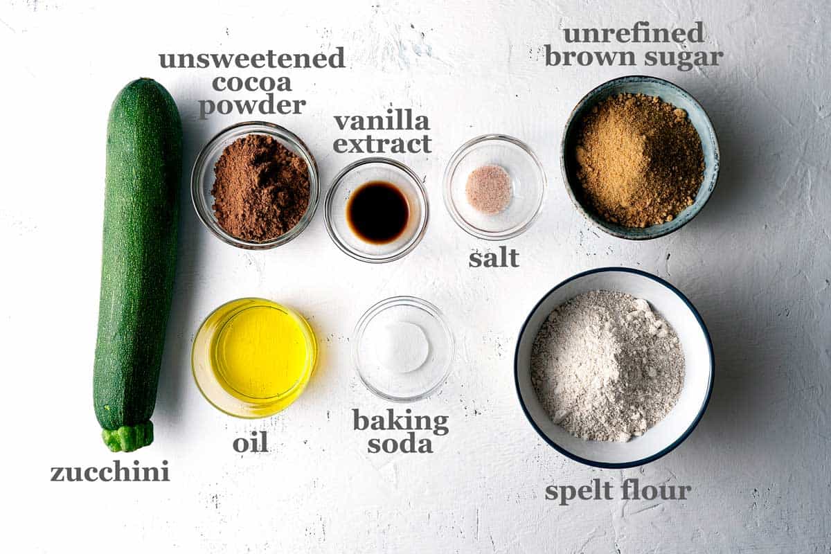 Eggless zucchini brownies ingredients