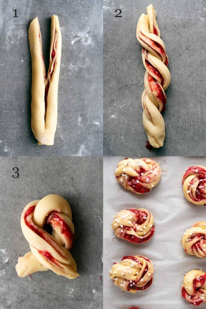 Raspberry Twisted Buns - El Mundo Eats