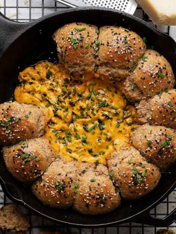 Skillet pull apart whole wheat buns