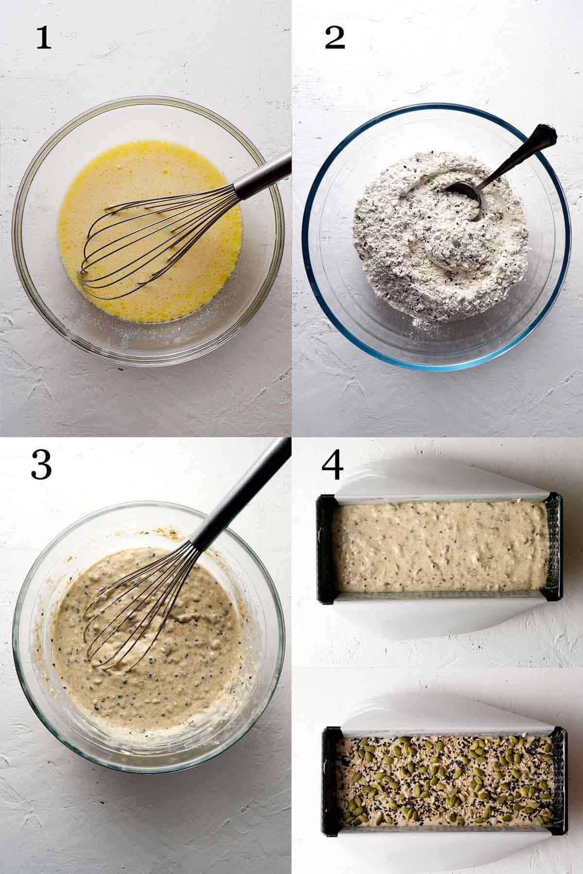 multiseed bread process shots.