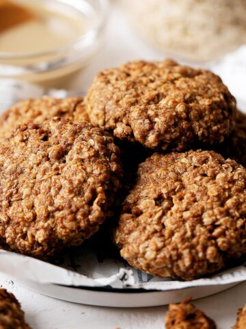 Some healthy tahini cookies on a plate