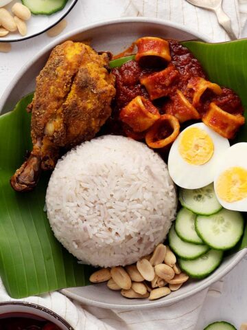 Nasi lemak with all its trimmings