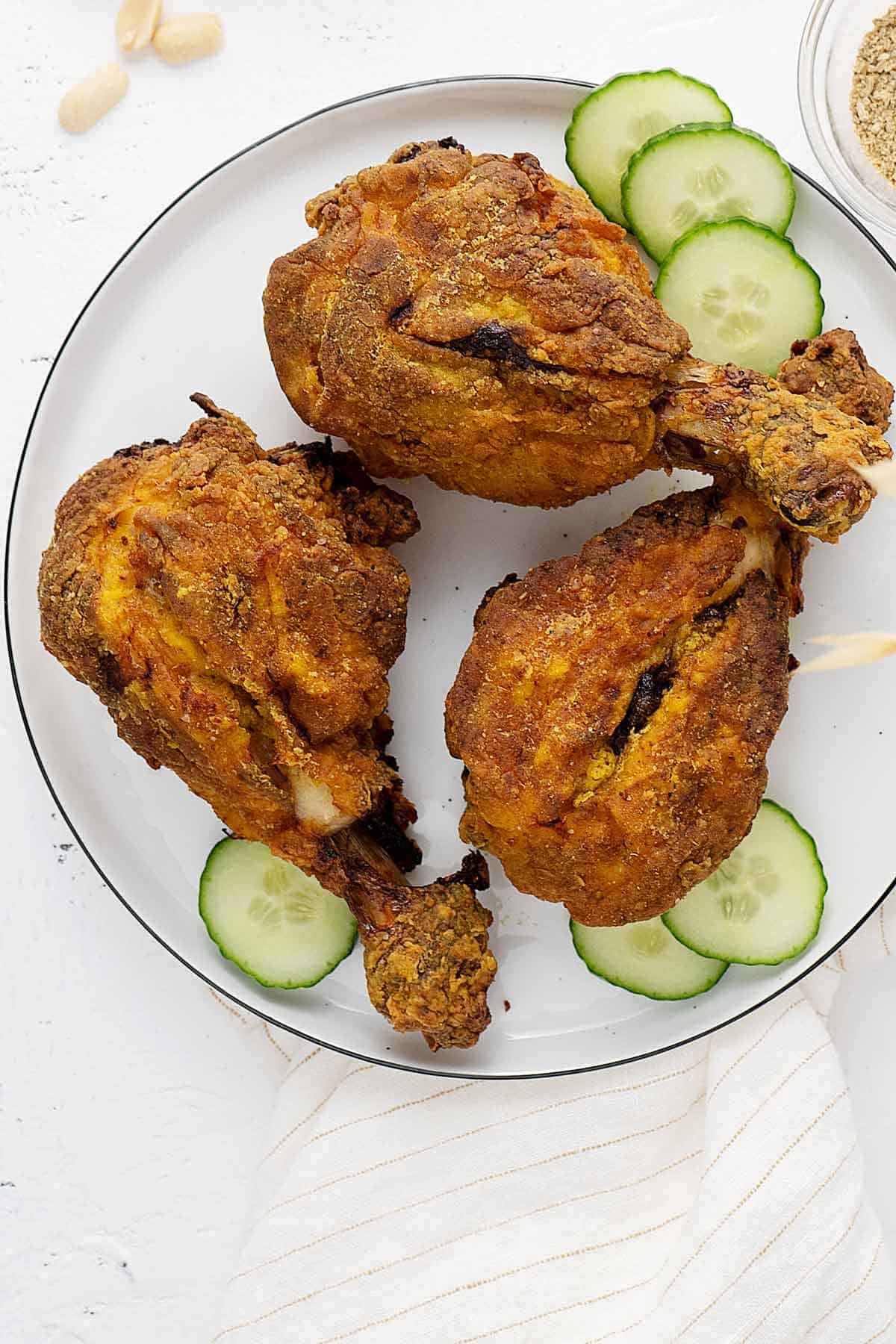 Fried chicken with spices for nasi lemak or also known as ayam goreng berempah