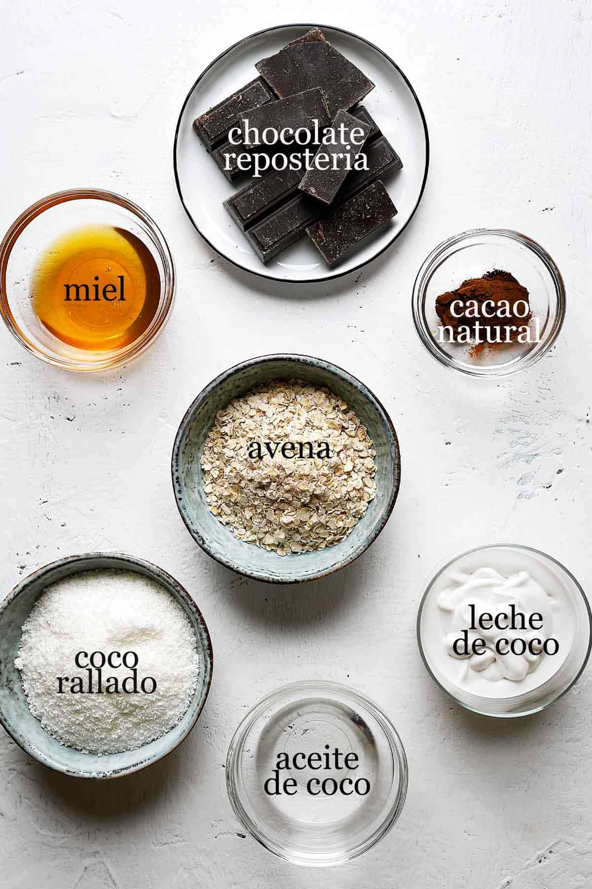 ingredientes para tartas de chocolate saludables.