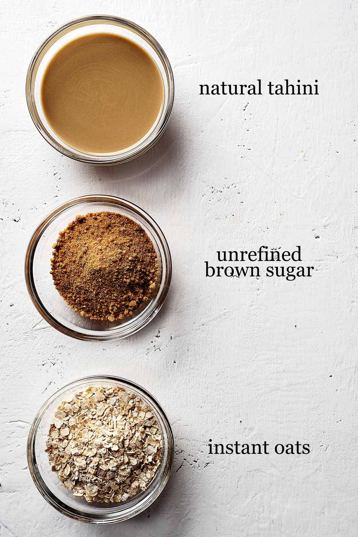 Ingredients for healthy tahini cookies