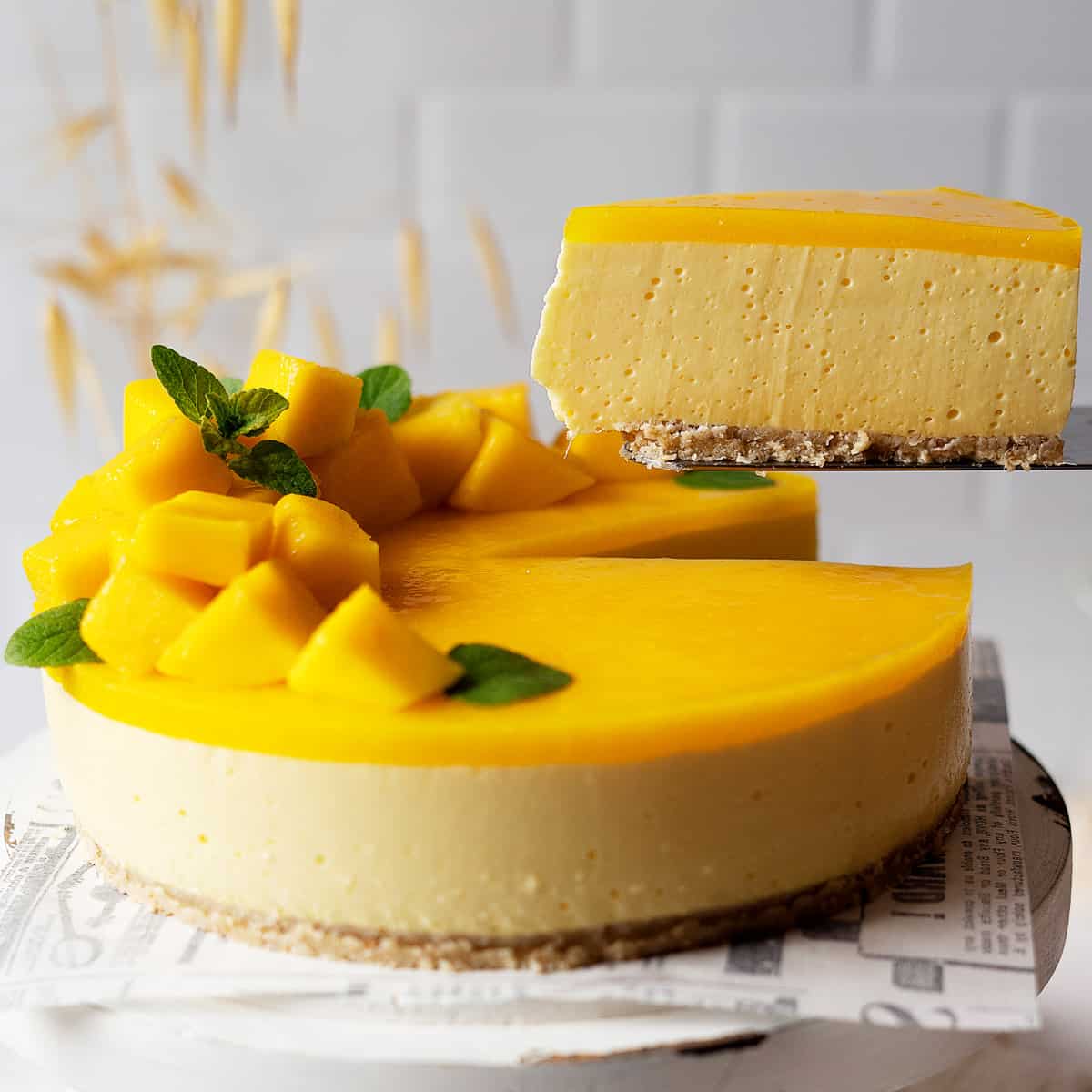 Healthy Mango Cheesecake (No-Bake) - El Mundo Eats