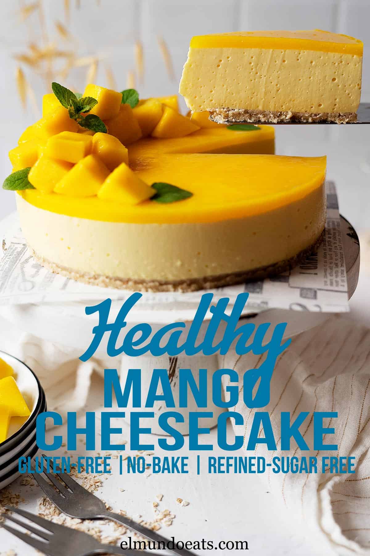 Healthy Mango Cheesecake (NoBake) El Mundo Eats