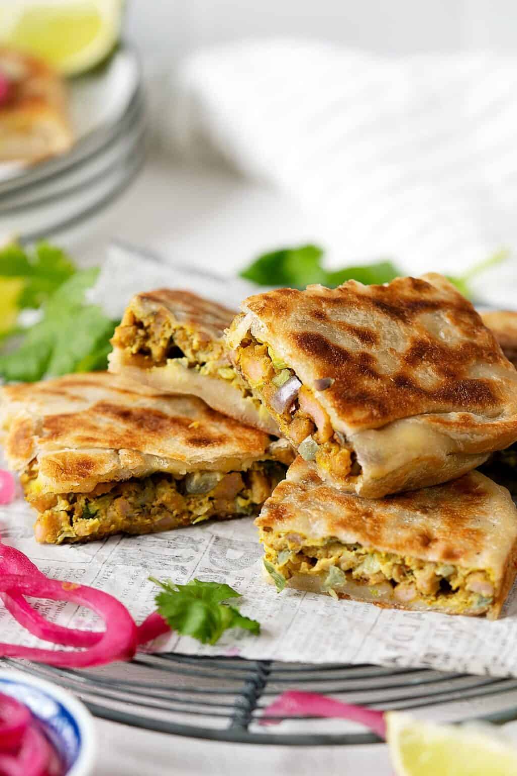 Chicken Murtabak Flatbread - El Mundo Eats